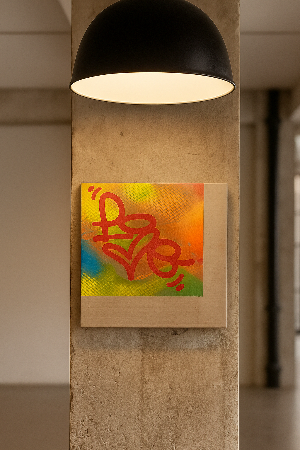 "Love Hard" Original Artwork on Concrete and Wood