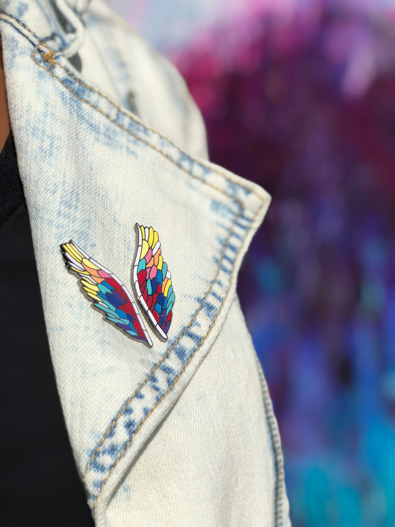 Official Global Angel Wings Pin Set - Paper and Fabric