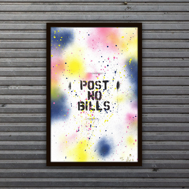 Post No Bills Hand Painted Limited Edition Print (Benefits HOLA) -  Paper and Fabric