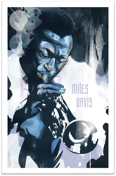 Miles Davis Limited Edition Print – Paper and Fabric