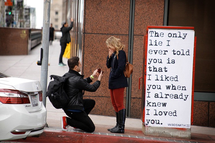 L.A. Street Artist WRDSMTH Plays Cupid for Couples in Love (LA Weekly)