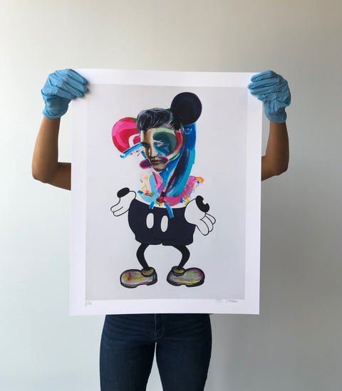 "Mickey, There's A Clean Up on Aisle Mid-Century Post-Modernism" Limited Edition Print -  Paper and Fabric