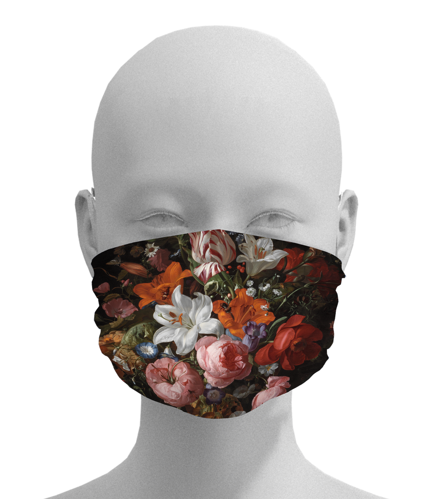 Flowers in a Glass Vase Mask -  Paper and Fabric