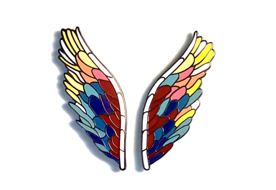 Official Global Angel Wings Pin Set -  Paper and Fabric
