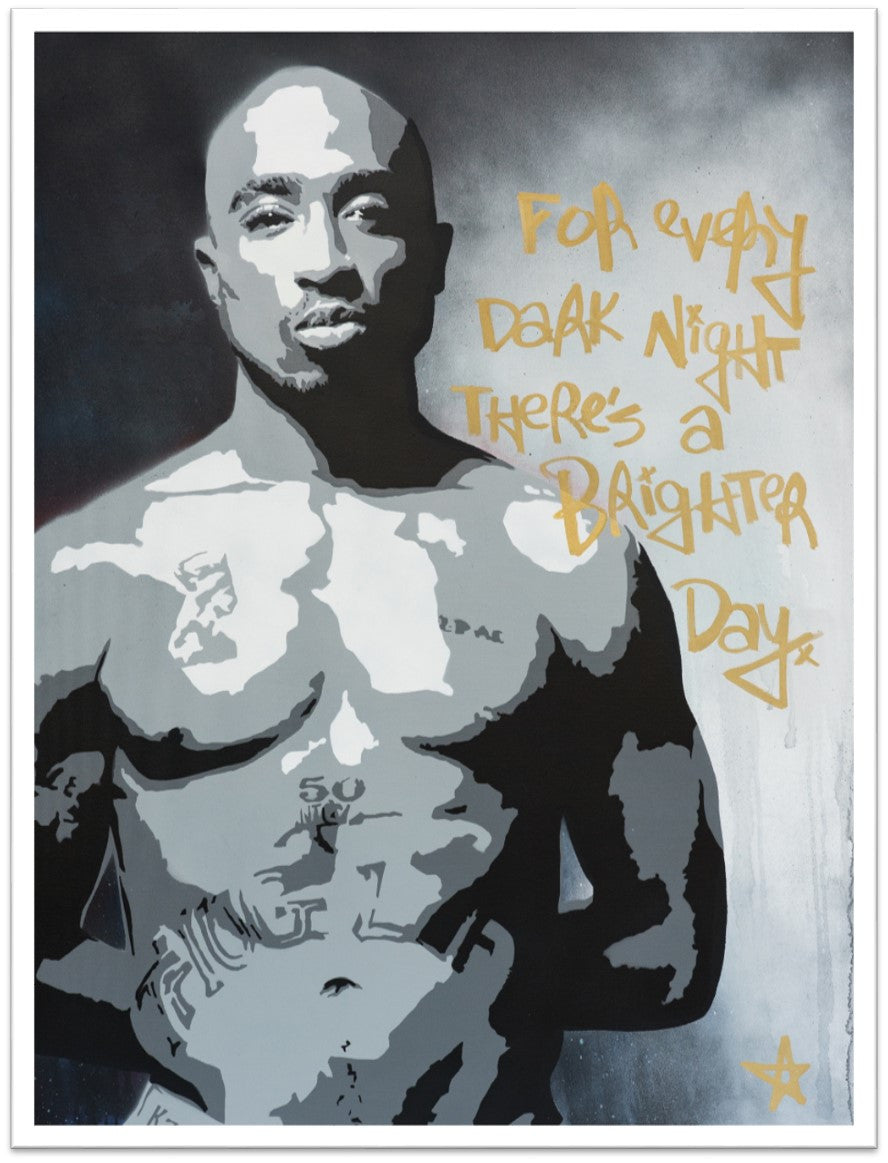 Brighter Day (Tupac) Limited Edition Print – Paper and Fabric